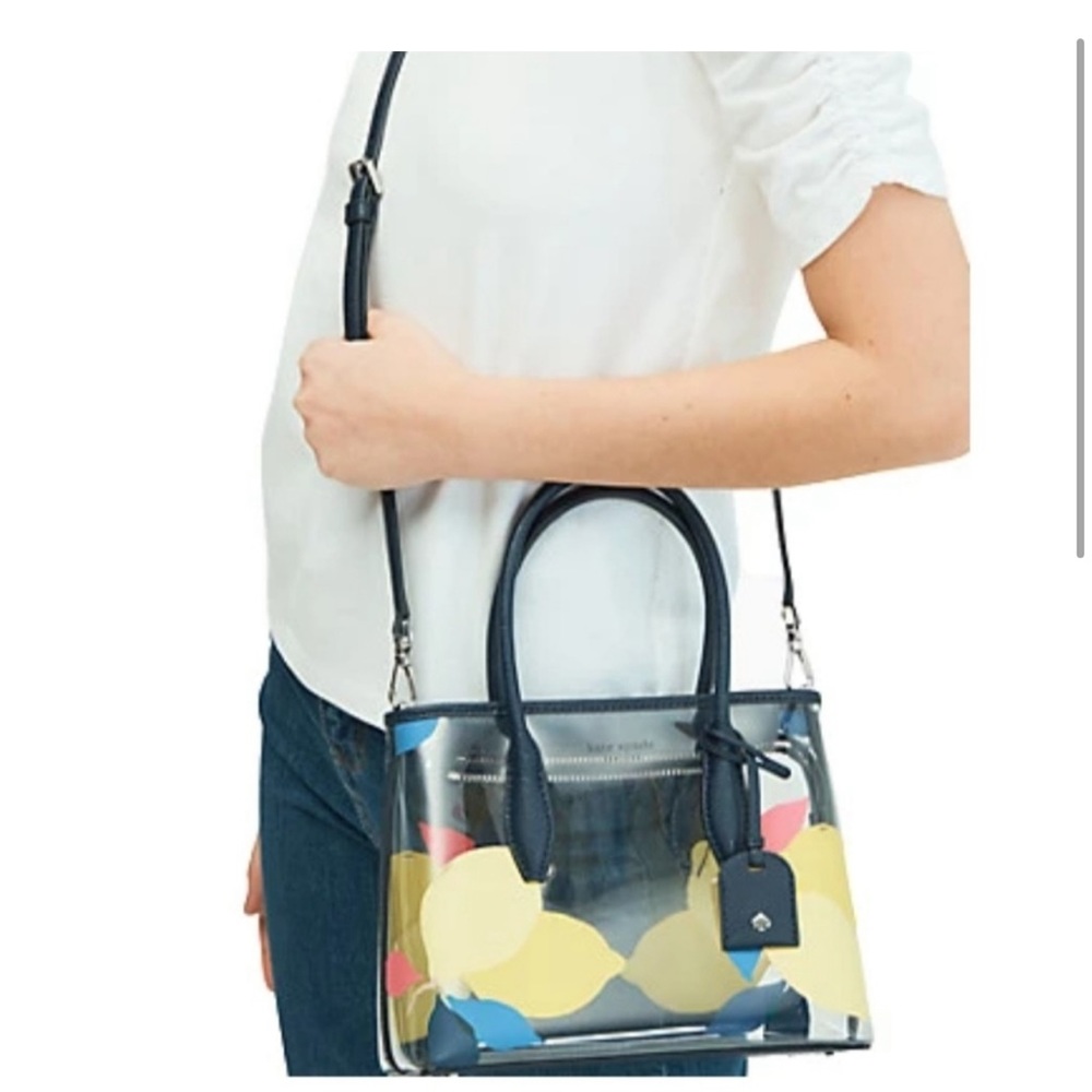 Kate Spade Cameron Lemon Zest see through purse with the matching small wallet.